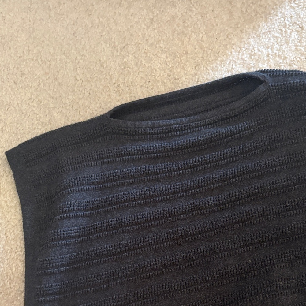 Women's Black Ribbed Open-Front Shrug - Picture 3 of 4